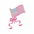 American Flag Coquette Bow Embroidery File: 10 Formats (Digital Download)