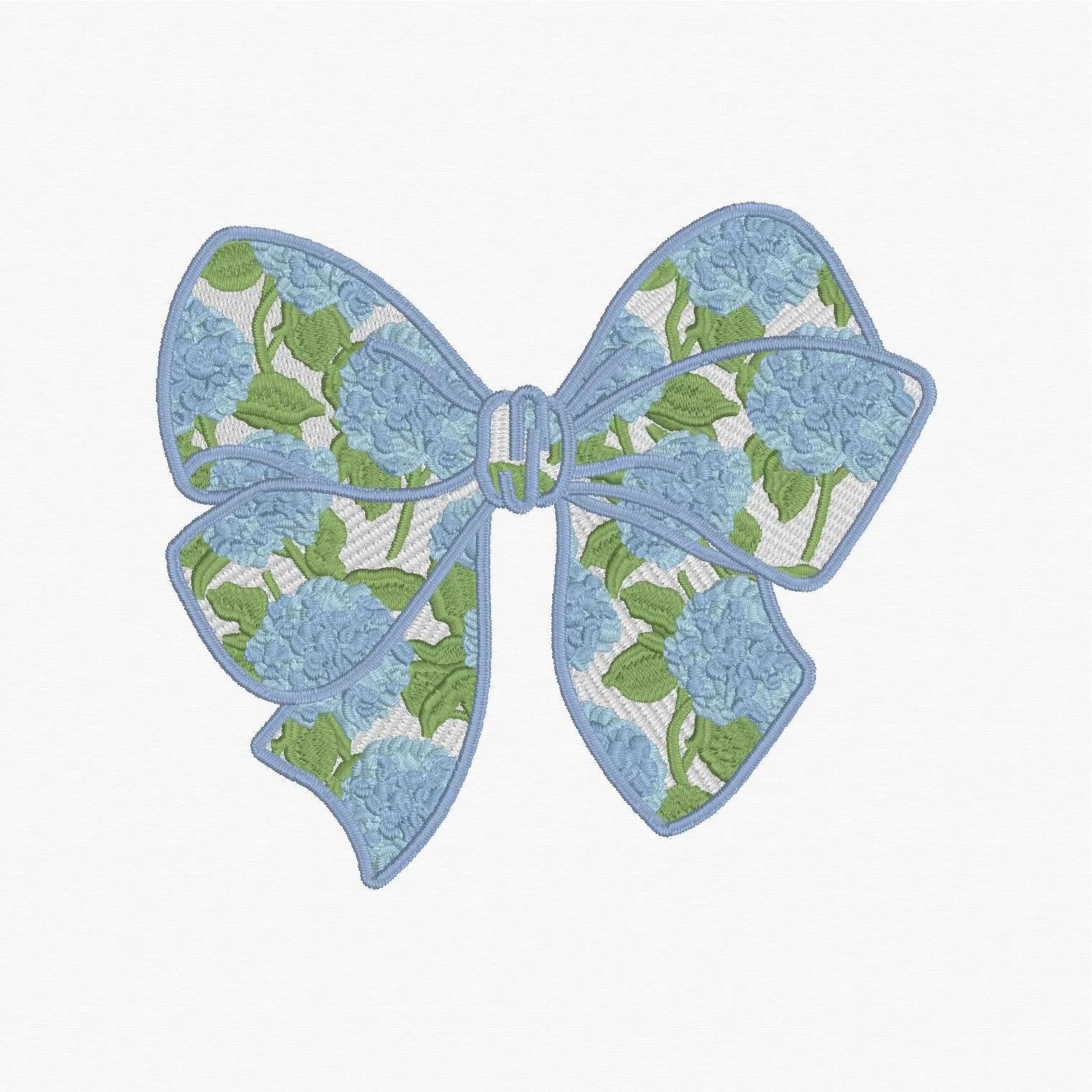 Hydrangea Coquette Bow Embroidery Design: fits in 4x4 Hoop, 8 Stitch Formats