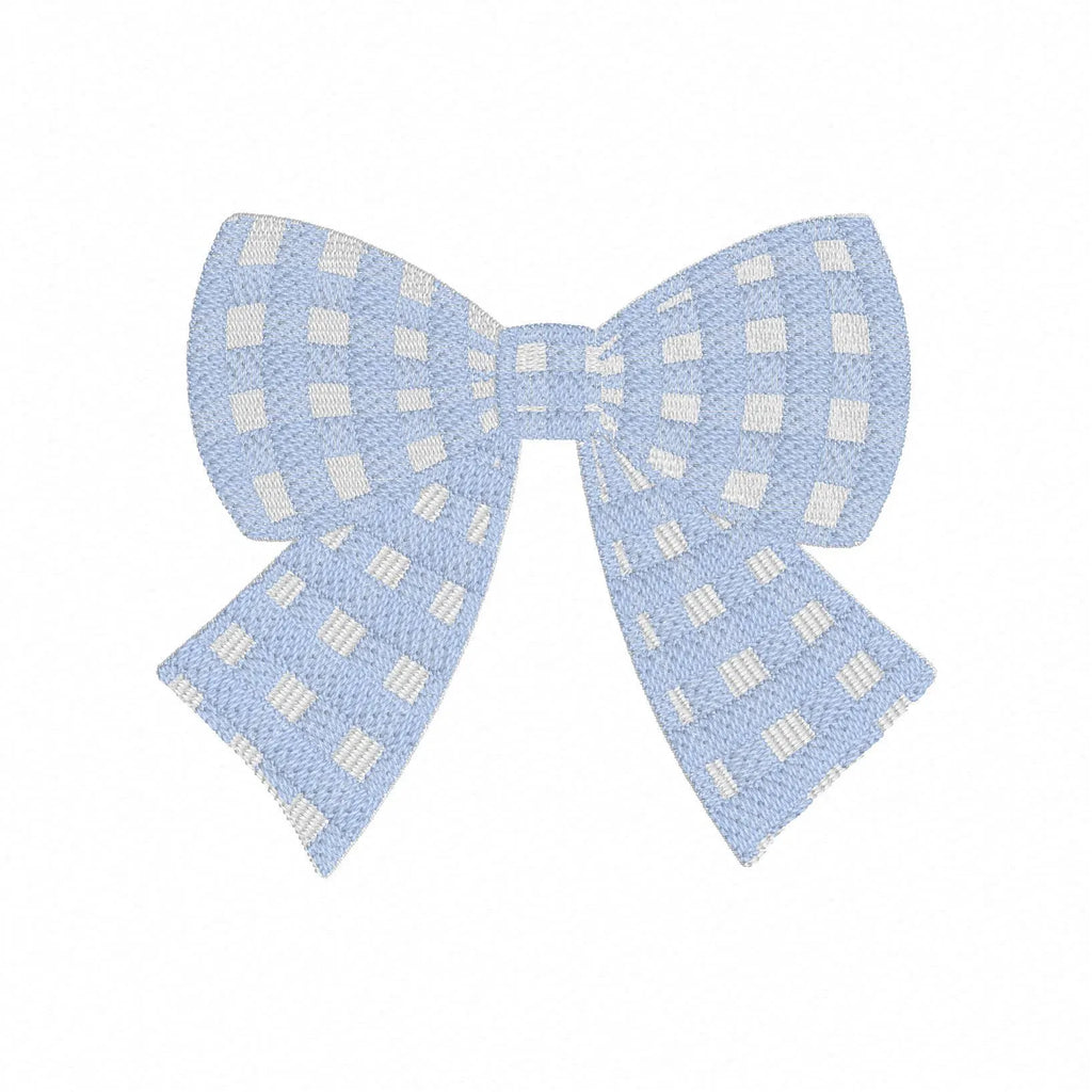 Gingham Coquette Bow Embroidery Design: fits in 4x4 Hoop, 10 Stitch Formats