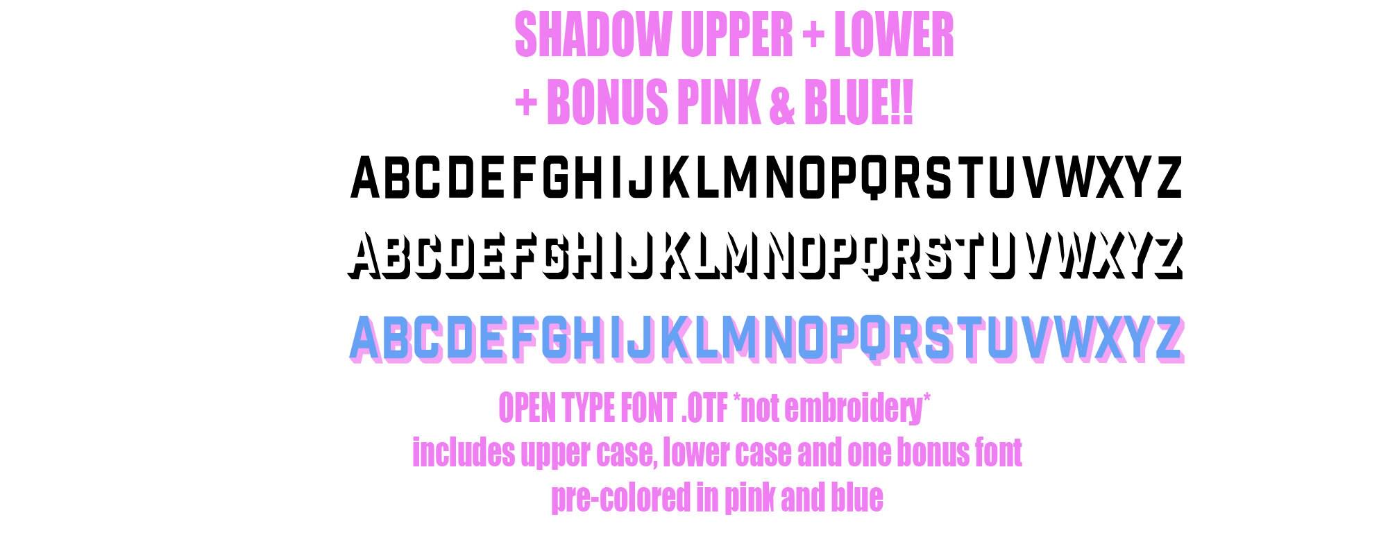 Shadow Font .OTF Bundle + Bonus 2 Tone Font