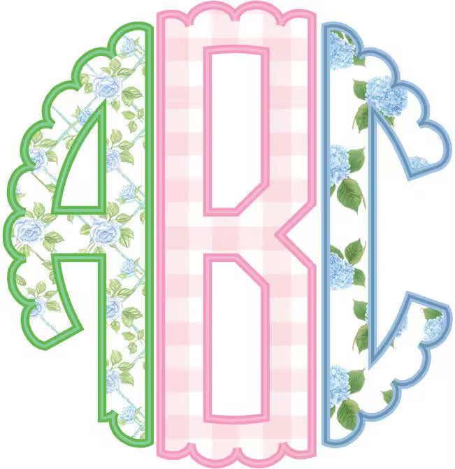 Grandmillennial Scallop Monogram .OTF and PNG Font: Includes 76 Letters + otf font pack