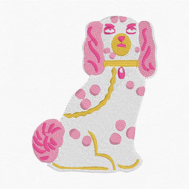 Staffordshire Spaniel Embroidery Design: fits in 4x4 Hoop, 9 Formats