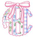 Spring Floral & Gingham Scallop Monogram PNG Font: Includes 76 Letters + 3 png extras