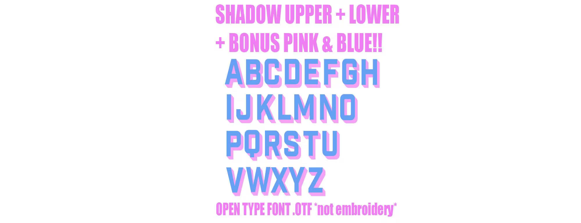 Shadow Font .OTF Bundle + Bonus 2 Tone Font