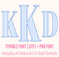 Classy Stripe Patterned Font: .otf (open type font) + all 26 letters in png format