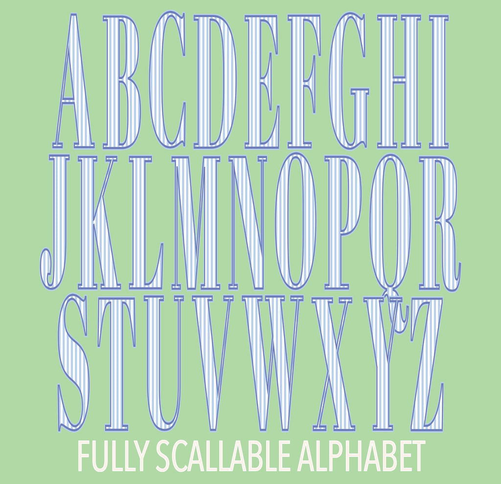 Classy Stripe Patterned Font: .otf (open type font) + all 26 letters in png format