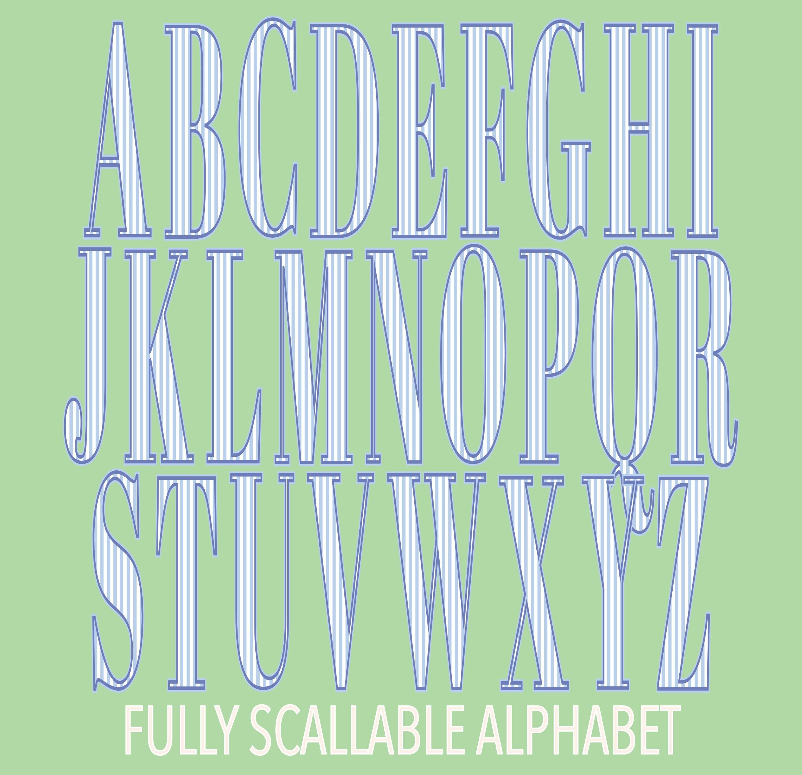 Classy Stripe Patterned Font: .otf (open type font) + all 26 letters in png format