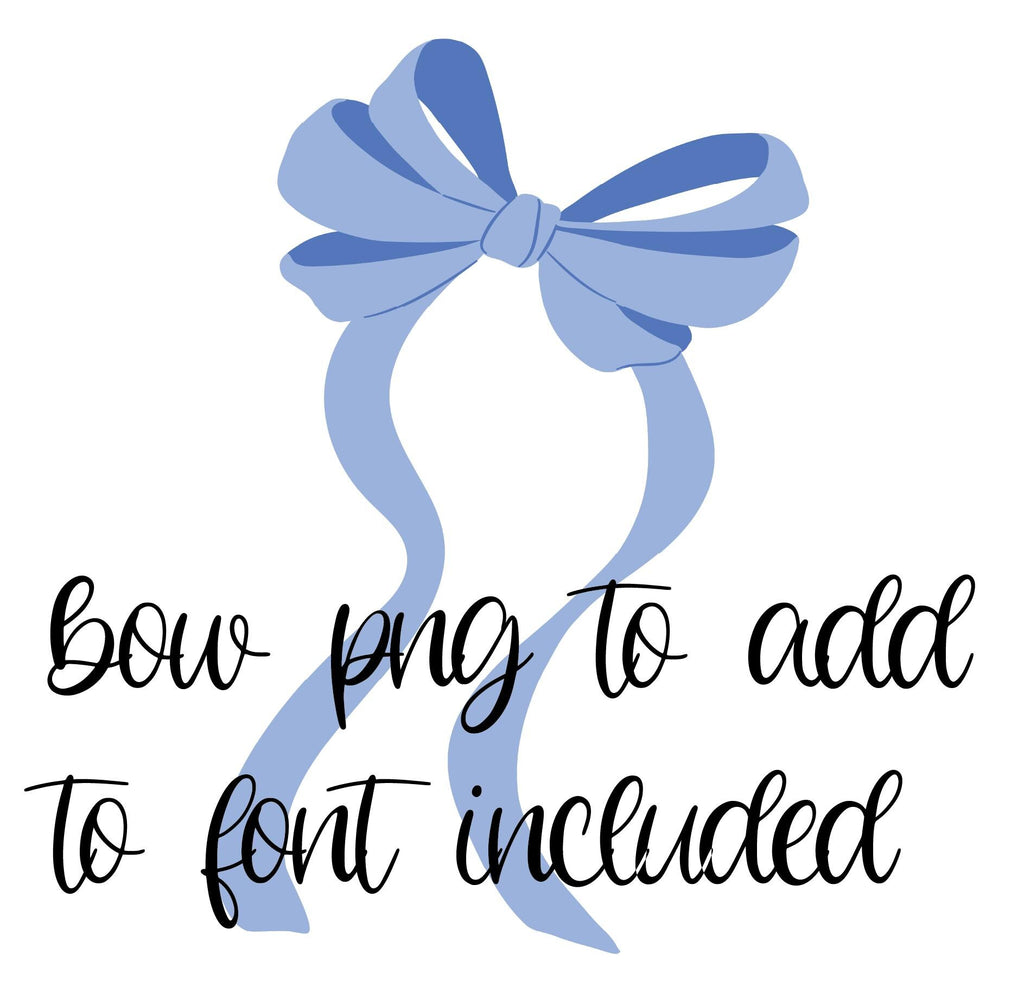 Patriotic Scallop Monogram .OTF & PNG Font: Includes 76 Letters + Open Type + Bow