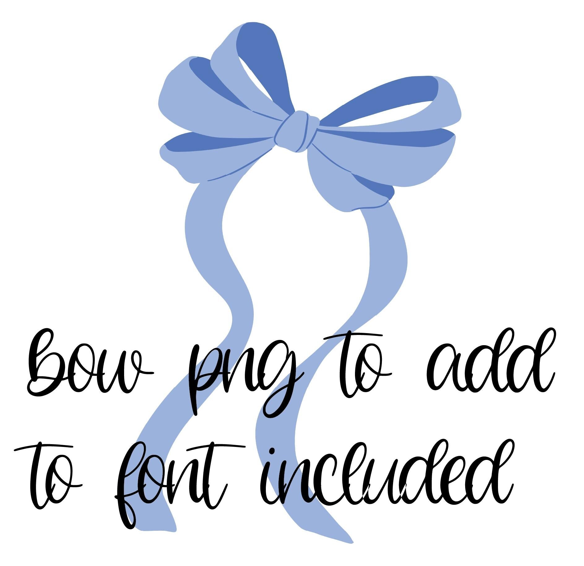 Patriotic Scallop Monogram .OTF & PNG Font: Includes 76 Letters + Open Type + Bow