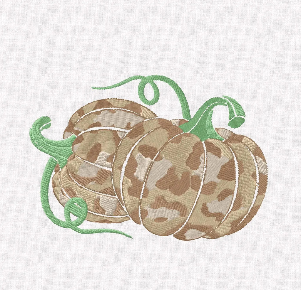 Leopard Pumpkin Patches 2 Sizes Embroidery File 10 Stitch Formats Fall Animal Print Design