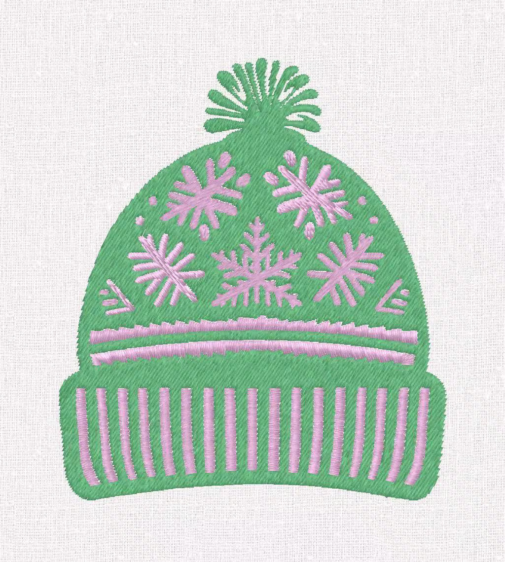 Fair Isle Beanie Embroidery Design: Monogram Topper (10 Stitch File Formats, Digital Download)