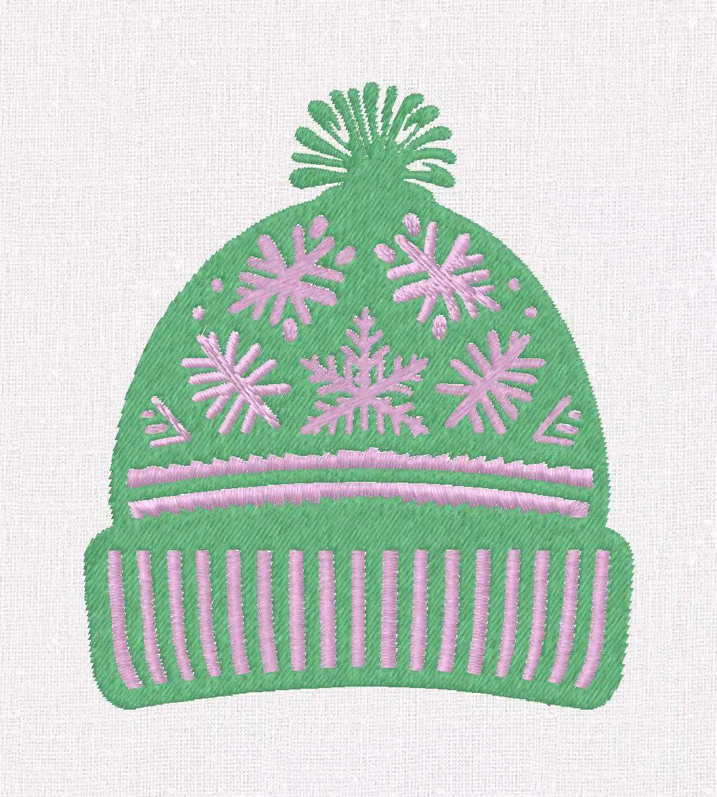 Fair Isle Beanie Embroidery Design: Monogram Topper (10 Stitch File Formats, Digital Download)