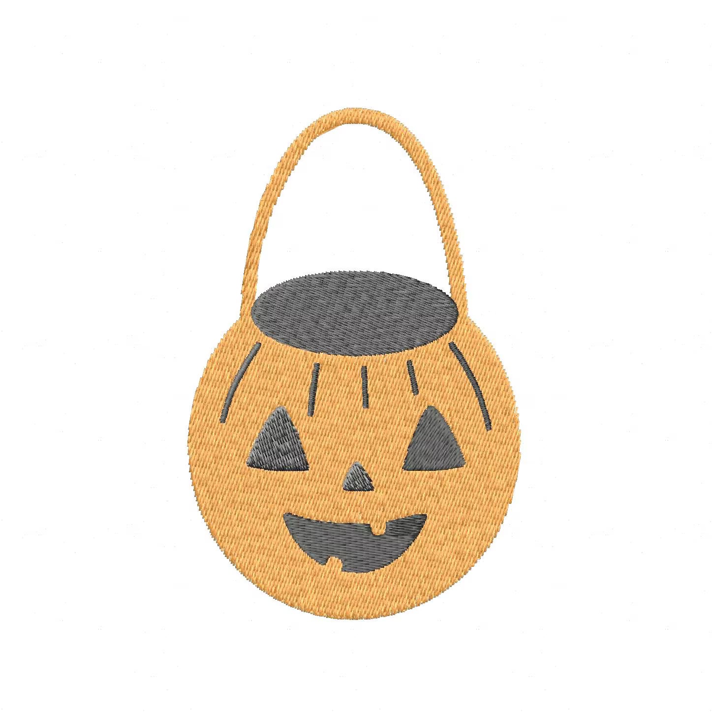 2 Sizes Jack-o'-Lantern Embroidery Design: Halloween Trick or Treat Bag