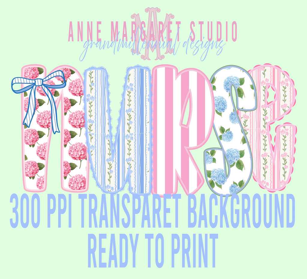 Nurse Bundle Preppy Digital Download for T-Shirt Transfer Design 300 ppi PNG File