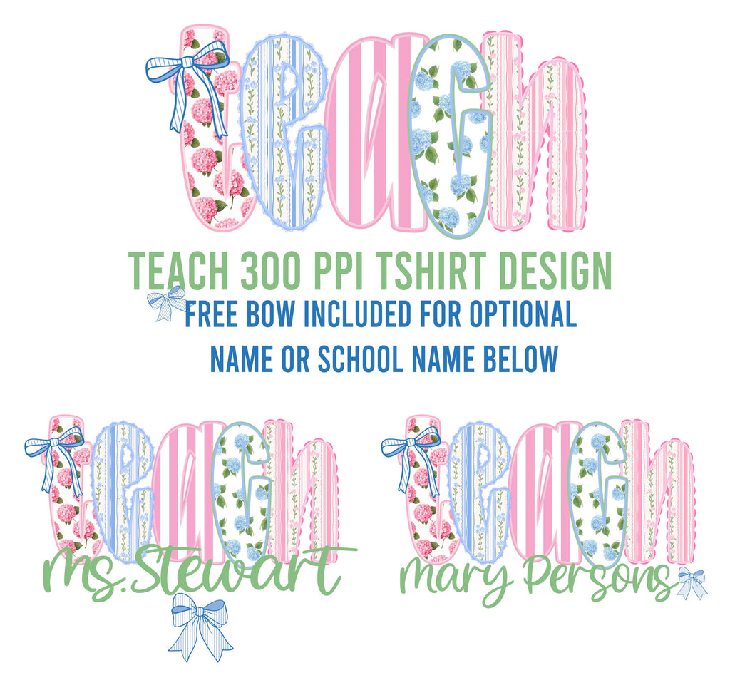 Teach Preppy Digital Download for T-Shirt Transfer Design 300 ppi PNG File