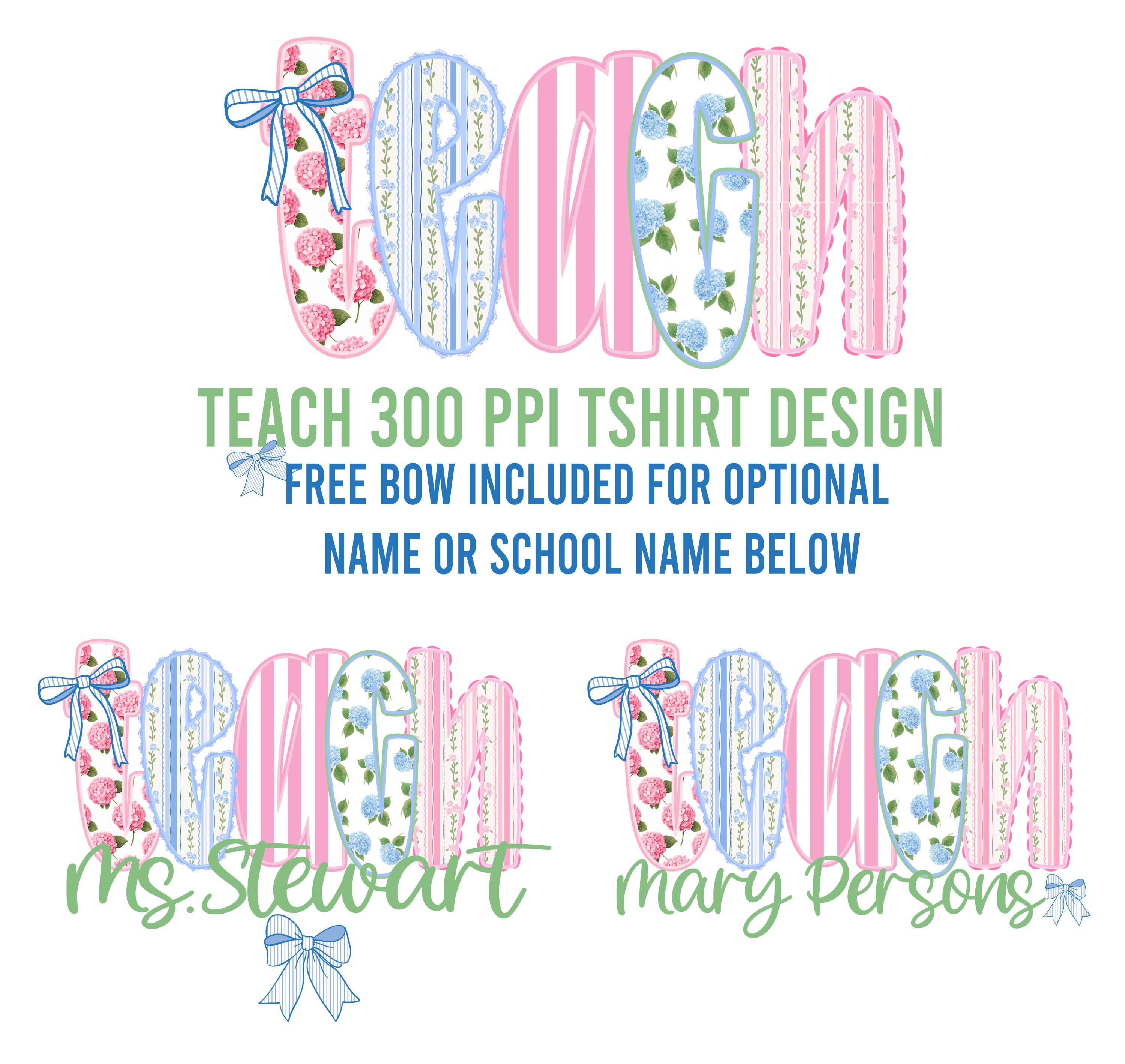 Teach Preppy Digital Download for T-Shirt Transfer Design 300 ppi PNG File