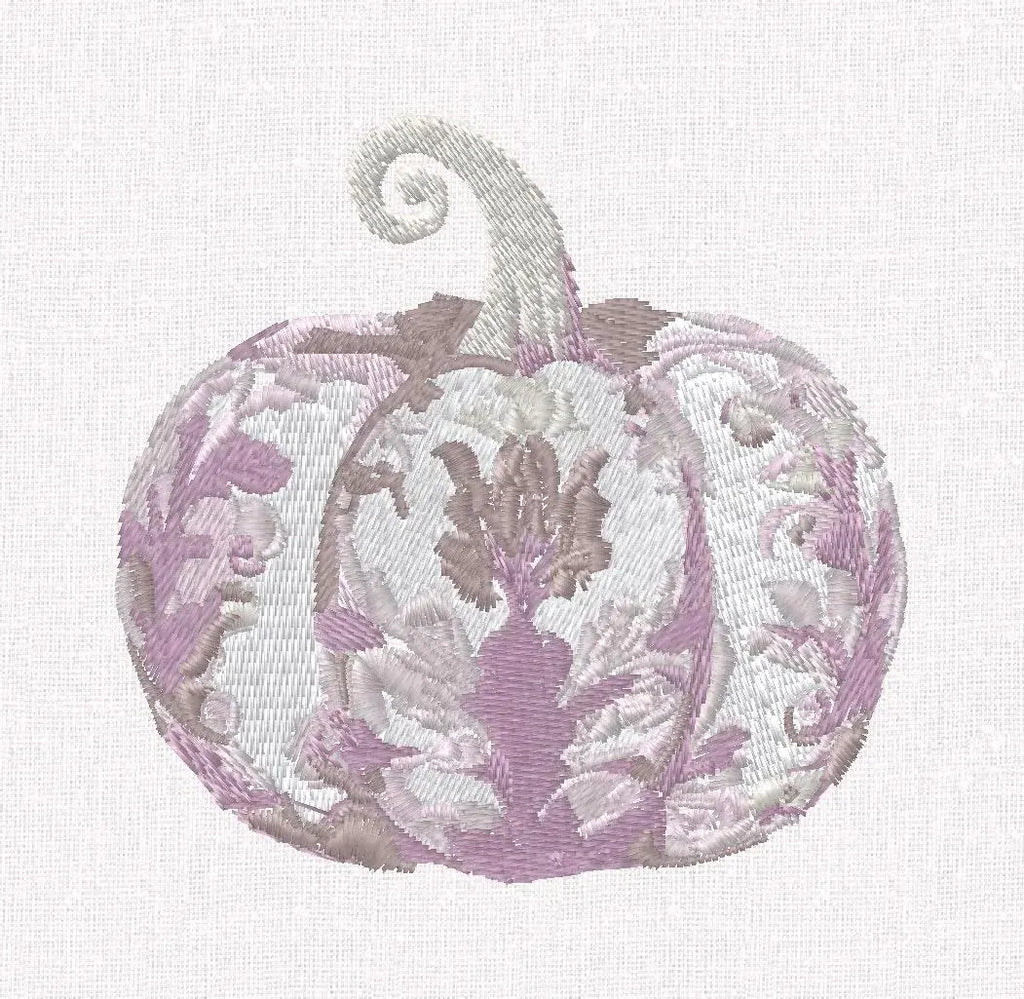 Chinoiserie Pumpkin Embroidery Design: Grandmillennial Fall Stitch (3", 10 Formats)