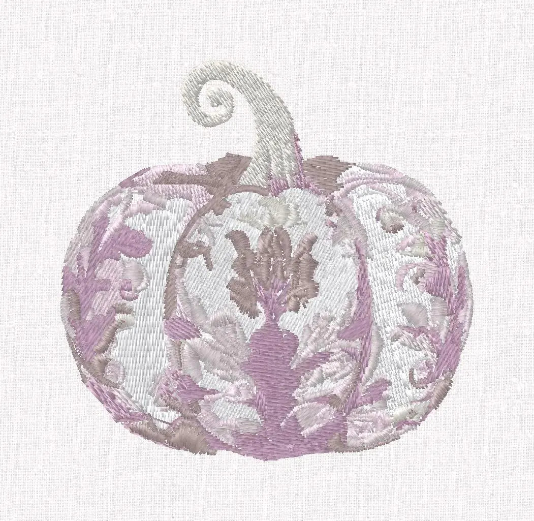 Chinoiserie Pumpkin Embroidery Design: Grandmillennial Fall Stitch (3", 10 Formats)