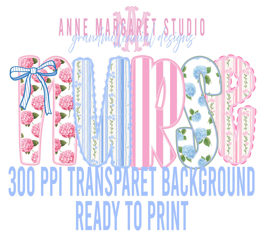 Nurse Bundle Preppy Digital Download for T-Shirt Transfer Design 300 ppi PNG File