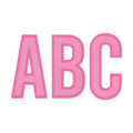 2 Color Block Outlined Fill & Satin Embroidery Font: 3.5 Inch 9 Stitch Formats