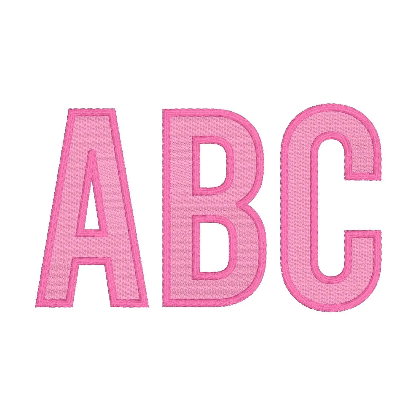 2 Color Block Outlined Fill & Satin Embroidery Font: 3.5 Inch 9 Stitch Formats