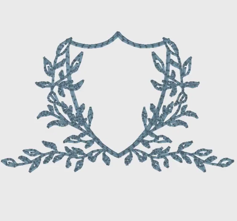3.5 Inch Leaves Crest Monogram Frame Embroidery Design 10 Stitch Formats for Instant Downloads