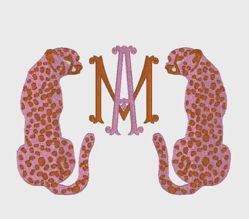Spotted Cheetah Monogram Frame Embroidery Design: 10 Stitch Formats