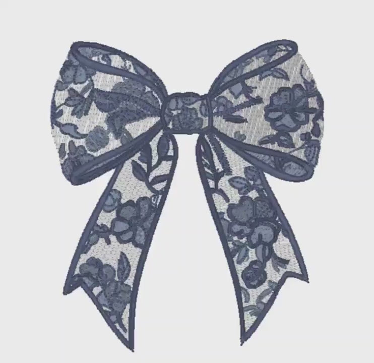 4" Chinoiserie Bow Embroidery Design (9 Formats - Instant Download)