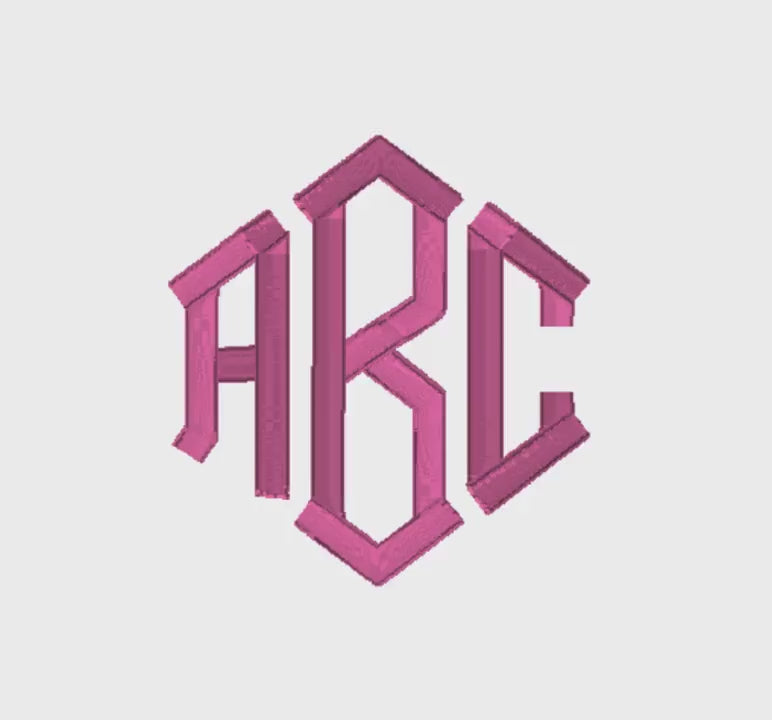 BUNDLE Diamond Embroidery .BX Monogram Font + Palms Frame