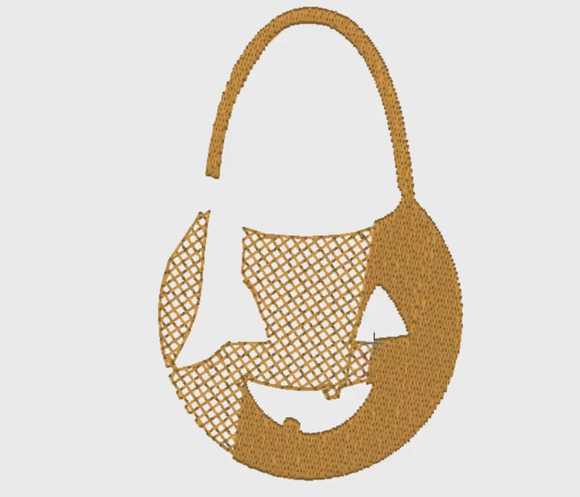 JackOLantern Pumpkin Embroidery Design: Halloween Trick or Treat Bag, Coquette Bow (2 Sizes)