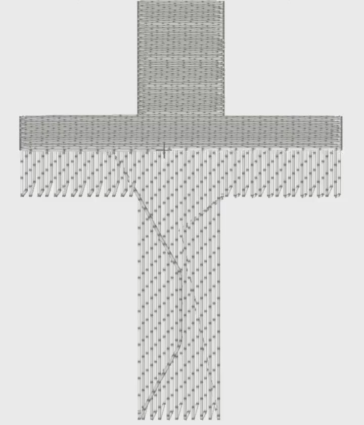 Hydrangea Cross Satin & Fill Stitch Embroidery Design: 9 File Formats, Instant Download
