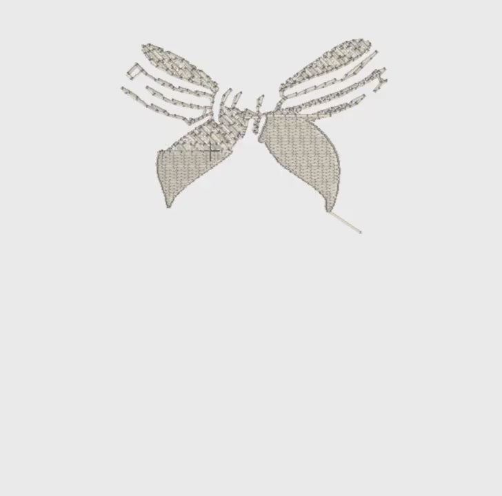 Striped Coquette Bow Embroidery Design: Preppy Ribbon Stitch File (4 5/8" x 3 1/16")