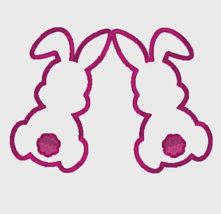 2 Sizes Easter Bunnies Side Appliqué Embroidery 9 Sewing Formats Design Download