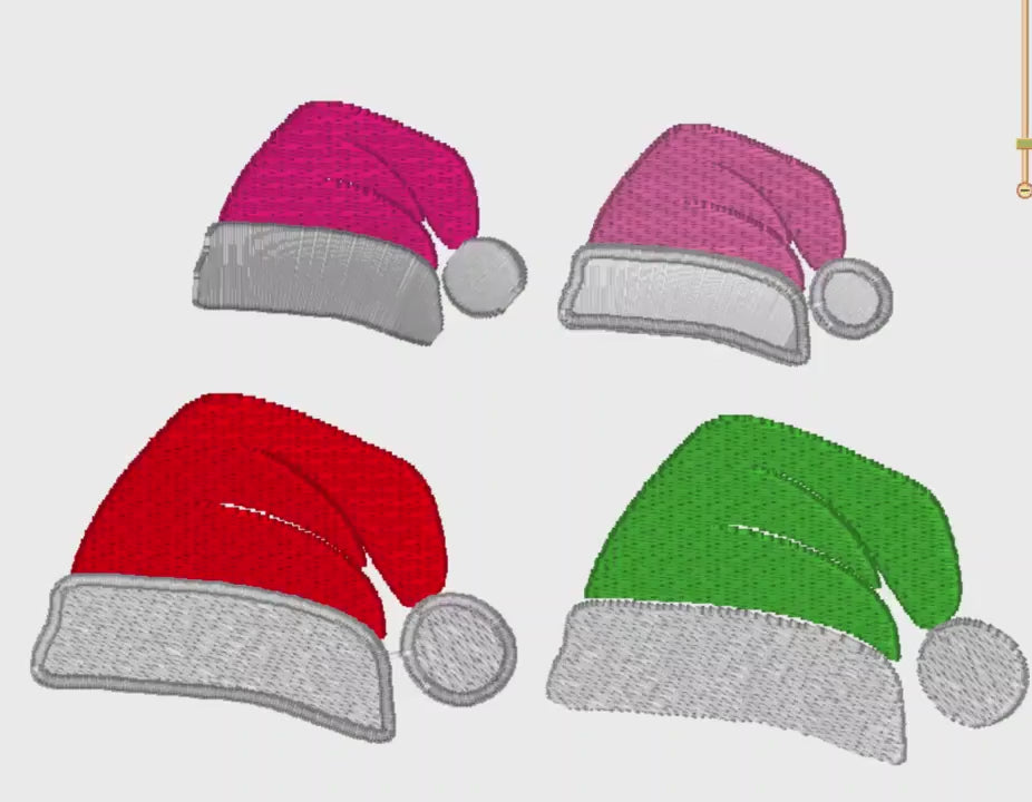 4 Designs Mini Santa Hats Monogram Topper Christmas Monogram Frame Embroidery Files (1.4", 2")
