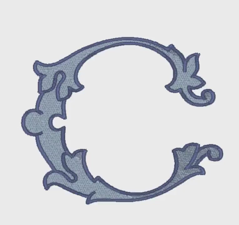 Lanier Font Monogram: 8" Two-Color Embroidery Design (10 Formats)