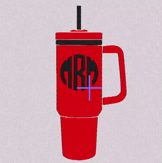 Tumbler Cup Embroidery File Can be Layered with a Monogram 10 Sew Stitch Formats