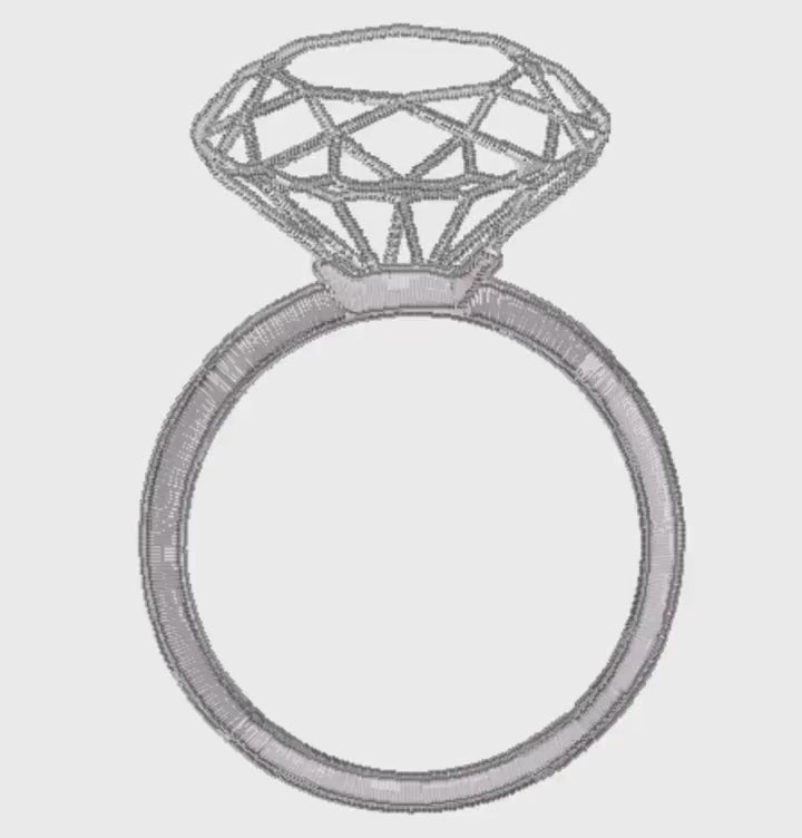 Diamond Ring Embroidery Design: Bridal Monogram Frame (Digital Download, 10 Formats)