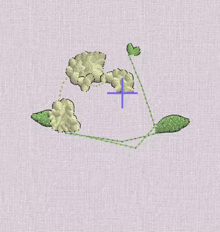Hydrangea Basket Embroidery Design: 2 inch Grandmillennial Stitch File (10 File Formats)
