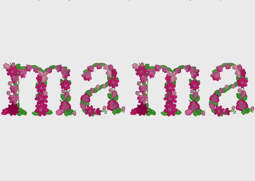 Mama Floral Embroidery Design: 8 Inch, 9 Formats (Digital Download)