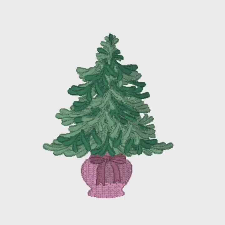 Christmas Tree Embroidery Designs: 10 Stitch Formats, 4x4 Hoop