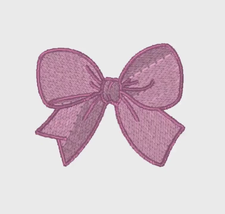 Coquette Bow Embroidery Design: Monogram Topper, 10 Sew Formats (2" Instant Download)
