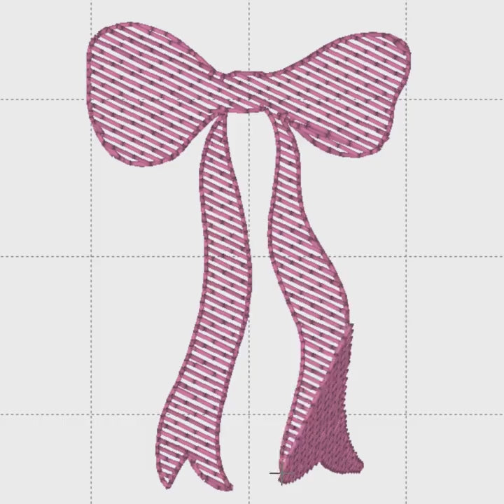Coquette Ribbon Bow Embroidery Design: Monogram Topper, 10 Formats (Instant Download)