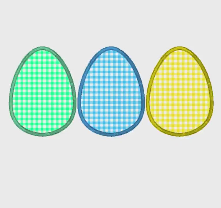 Easter Egg Appliqué Embroidery Design: 3 Sizes (Digital Download)