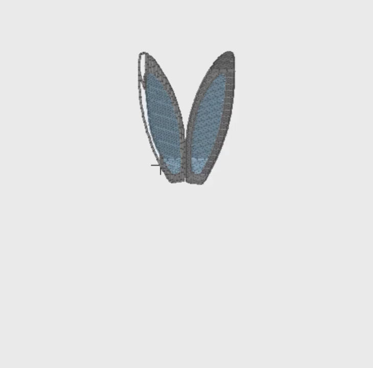Easter Bunny Bow Embroidery File: Monogram Topper, Side Slit Bow (Digital Download)