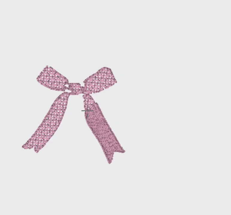 2 Sizes Coquette Ribbon Bow Embroidery Design: Monogram Topper, 10 Formats (Instant Download)