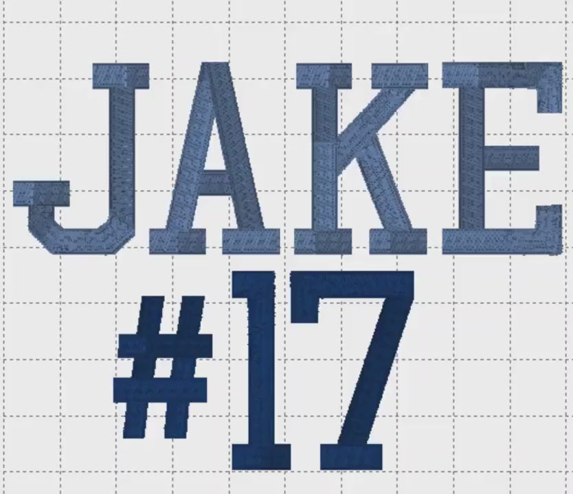 Varsity Block Embroidery Font: Letters, Numbers, Symbols (.bx + 9 Stitch Formats, 1-6 inch)
