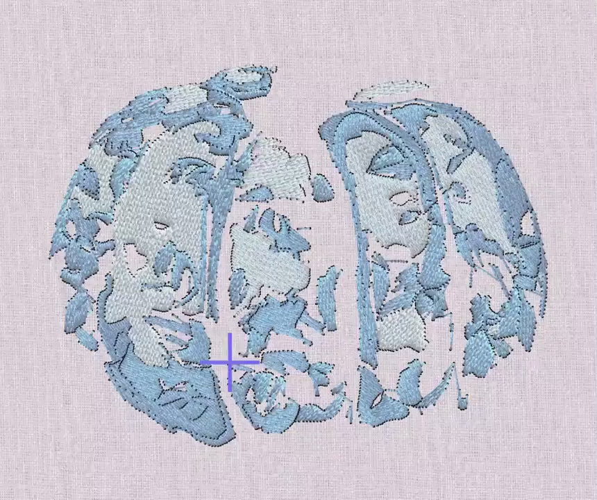 Chinoiserie Pumpkin Embroidery File: Fall Stitch Design (10 Formats)