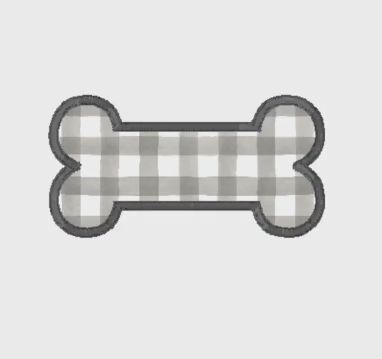 Dog Bone Appliqué Embroidery Design: 4 Sizes, 9 Formats (Instant Download)