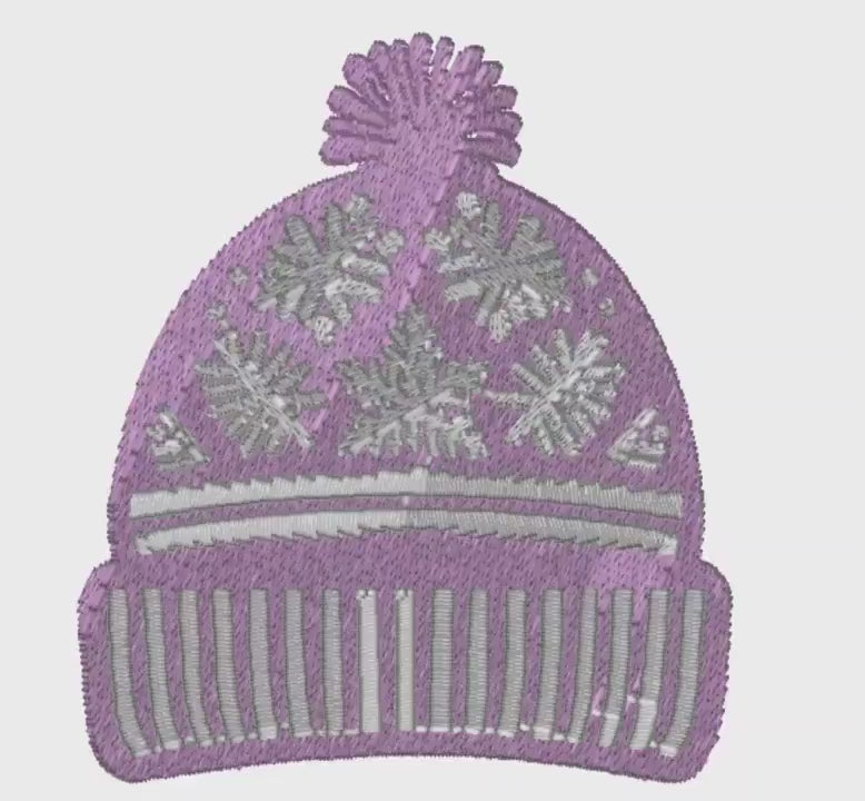 Fair Isle Beanie Embroidery Design: Monogram Topper (10 Stitch File Formats, Digital Download)