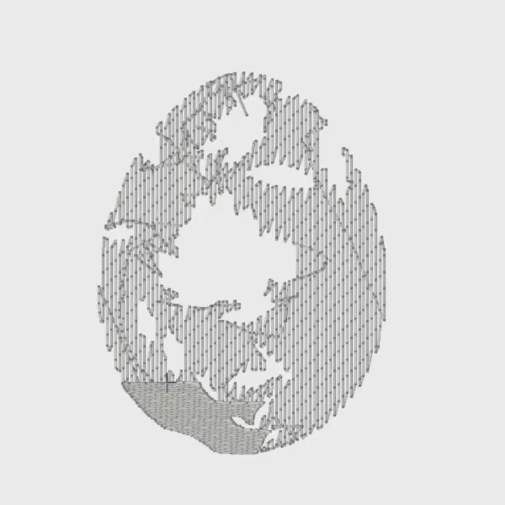 Chinoiserie Easter Egg Embroidery Design: Instant Download (9 Formats)